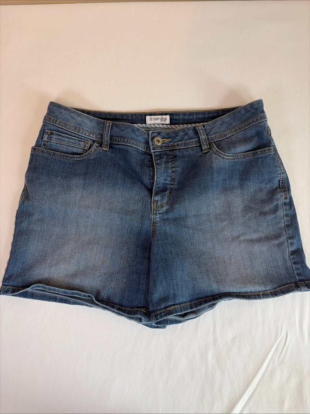 St John's Bay Denim Shorts Women's 14 Blue